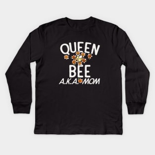 Queen Bee AKA MOM Kids Long Sleeve T-Shirt